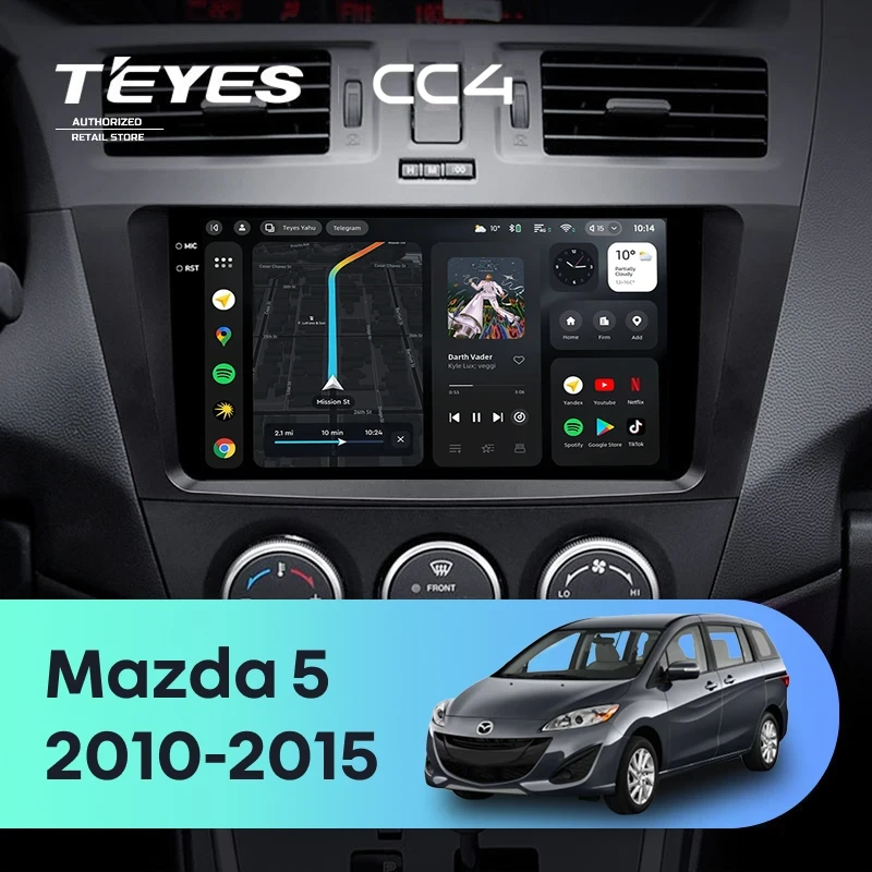 Штатная магнитола Teyes CC4 8/128 Mazda 5 3 CW (2010-2015)