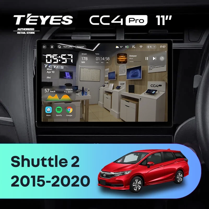 Штатная магнитола Teyes CC4 Pro 8/128 Honda Shuttle 2 (2015-2020) Правый руль (11")