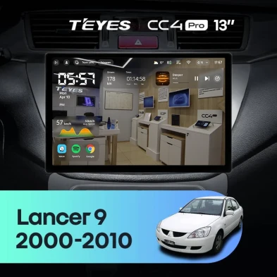Штатная магнитола Teyes CC4 Pro 8/128 Mitsubishi Lancer 9 CS (2000-2010) (13")
