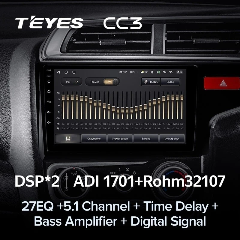 Штатная магнитола Teyes CC3 4/32 Honda Jazz 3 (2015-2020) Тип-B Правый руль