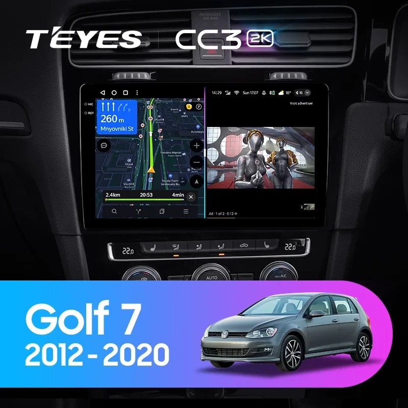 Штатная магнитола Teyes CC3 2K 4/32 Volkswagen Golf 7 MK7 (2012-2020) Правый руль