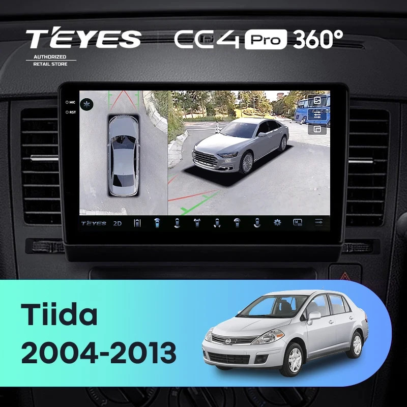 Штатная магнитола Teyes CC4 Pro 360 8/128 Nissan Tiida C11 (2004-2013) F2
