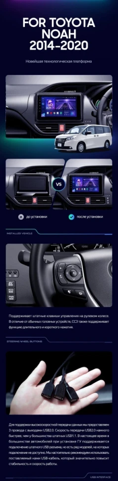 Штатная магнитола Teyes CC3L 4/32 Toyota Voxy III R80 (2014-2020) F1 Правый руль