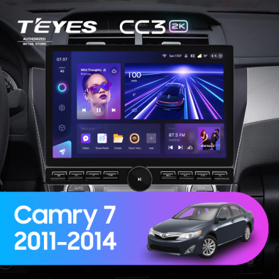 Штатная магнитола Teyes CC3 2K 6/128 Toyota Camry 7 XV 50 55 (2011-2014) (черная) F2 (13" с кнопками)