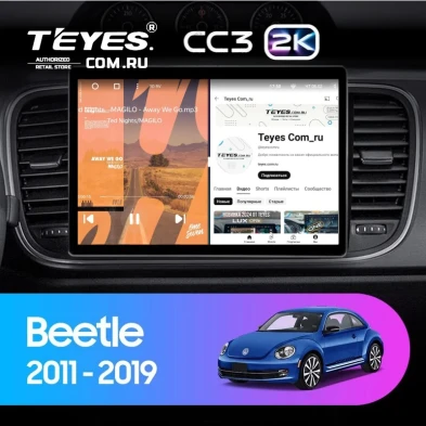 Штатная магнитола Teyes CC3 2K 360 6/128 Volkswagen Beetle A5 (2011-2019) (13")
