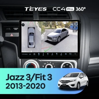 Штатная магнитола Teyes CC4 Pro 360 12/256 Honda Fit 3 GP GK (2013-2020) Тип-B (11")