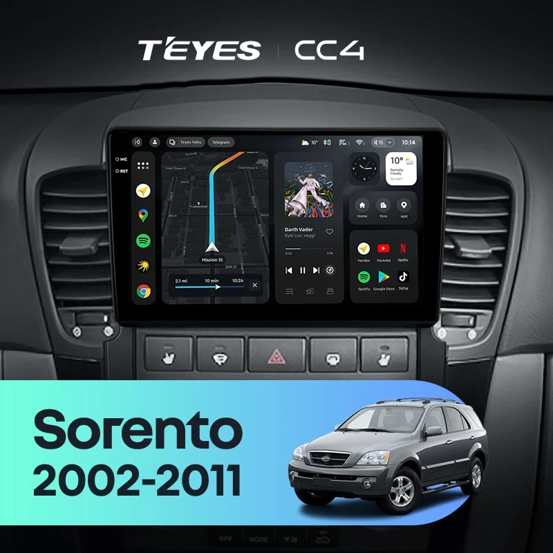 Штатная магнитола Teyes CC4 6/64 Kia Sorento BL (2002-2011)