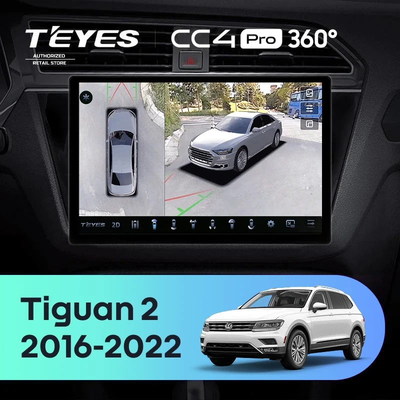 Штатная магнитола Teyes CC4 Pro 360 8/128 Volkswagen Tiguan 2 (2016-2022) Тип-B (13")