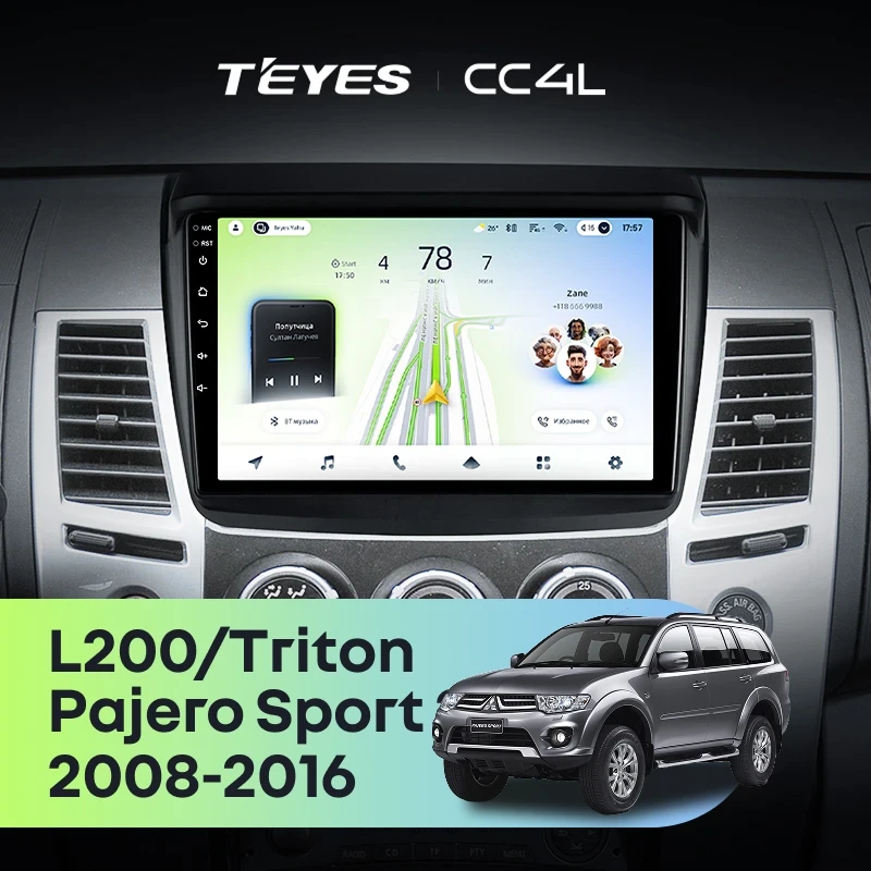 Штатная магнитола Teyes CC4L 4/64 Mitsubishi Pajero Sport 2 (2008-2016)