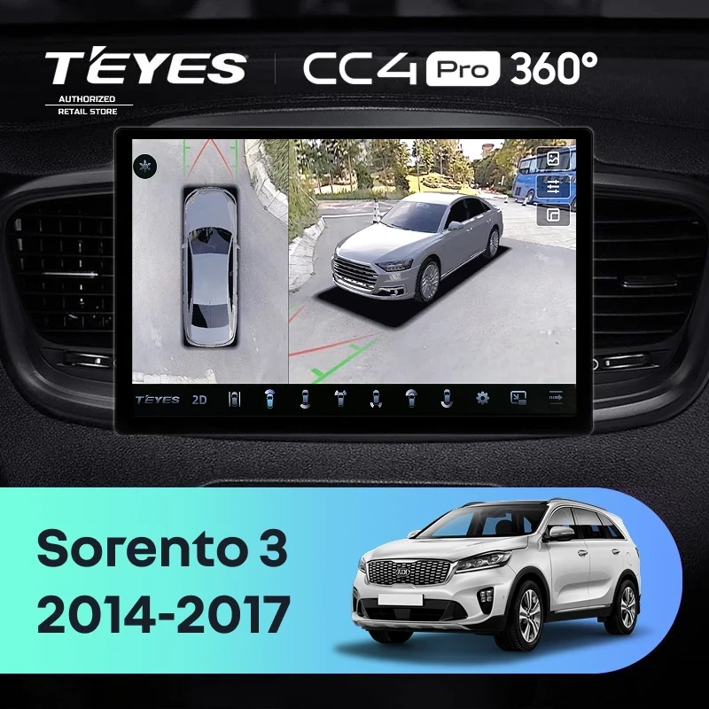 Штатная магнитола Teyes CC4 Pro 360 12/256 Kia Sorento 3 Prime (2014-2017) Тип-A (13")