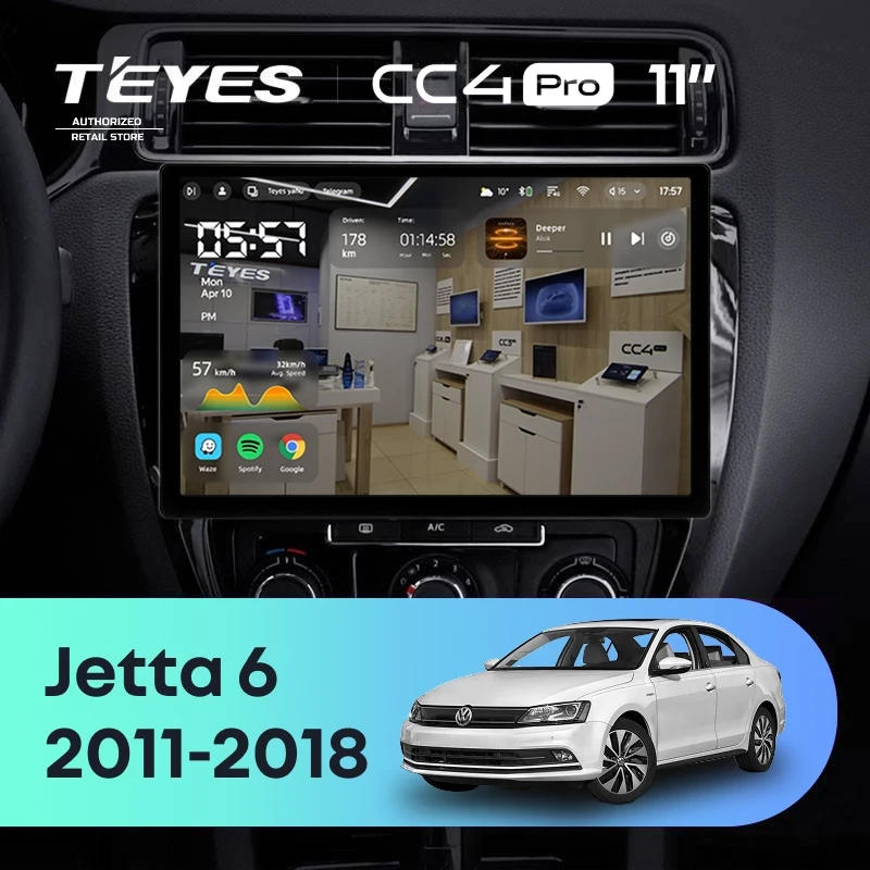 Штатная магнитола Teyes CC4 Pro 8/128 Volkswagen Jetta 6 (2011-2018) (11")
