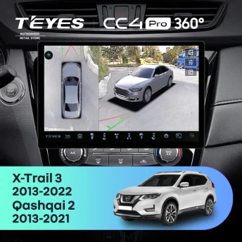 Штатная магнитола Teyes CC4 Pro 360 12/256 Nissan X-Trail 3 T32 (2013-2021) F2 Тип-AВ (13")