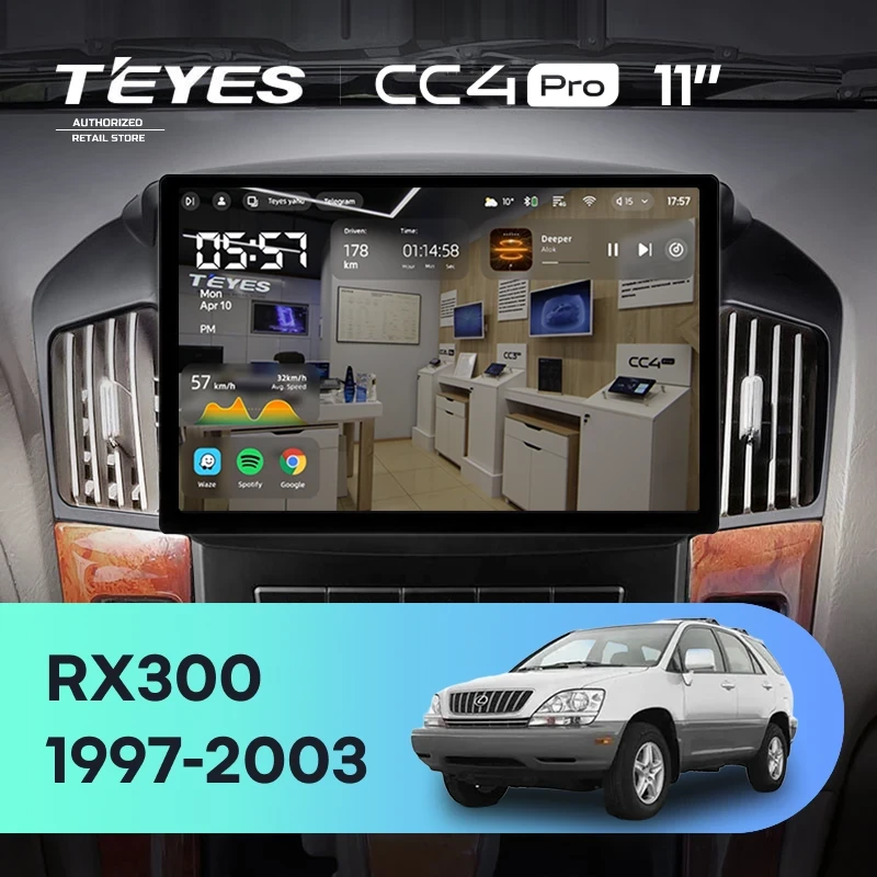 Штатная магнитола Teyes CC4 Pro 12/256 Lexus RX300 XU10 (1997-2003) F2 (11")