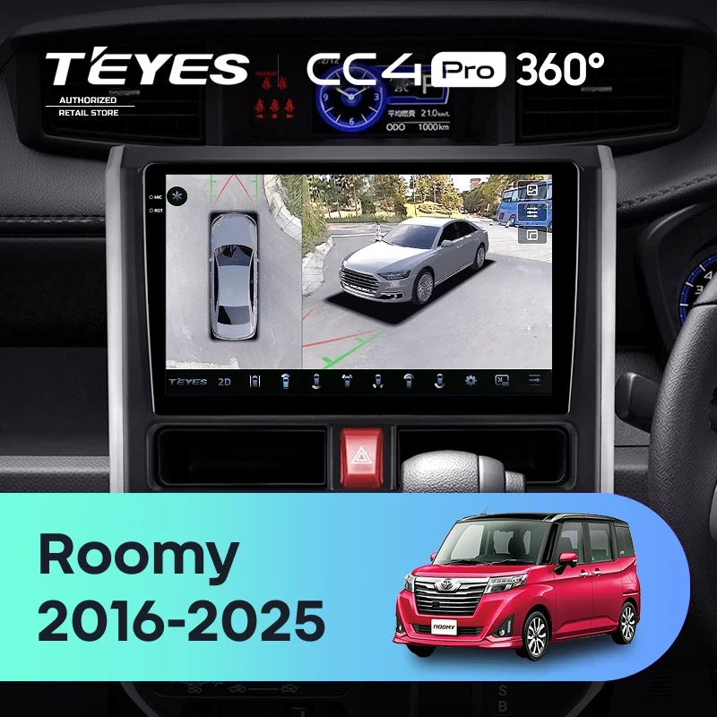 Штатная магнитола Teyes CC4 Pro 360 12/256 Toyota Roomy (2016-2026) Правый руль