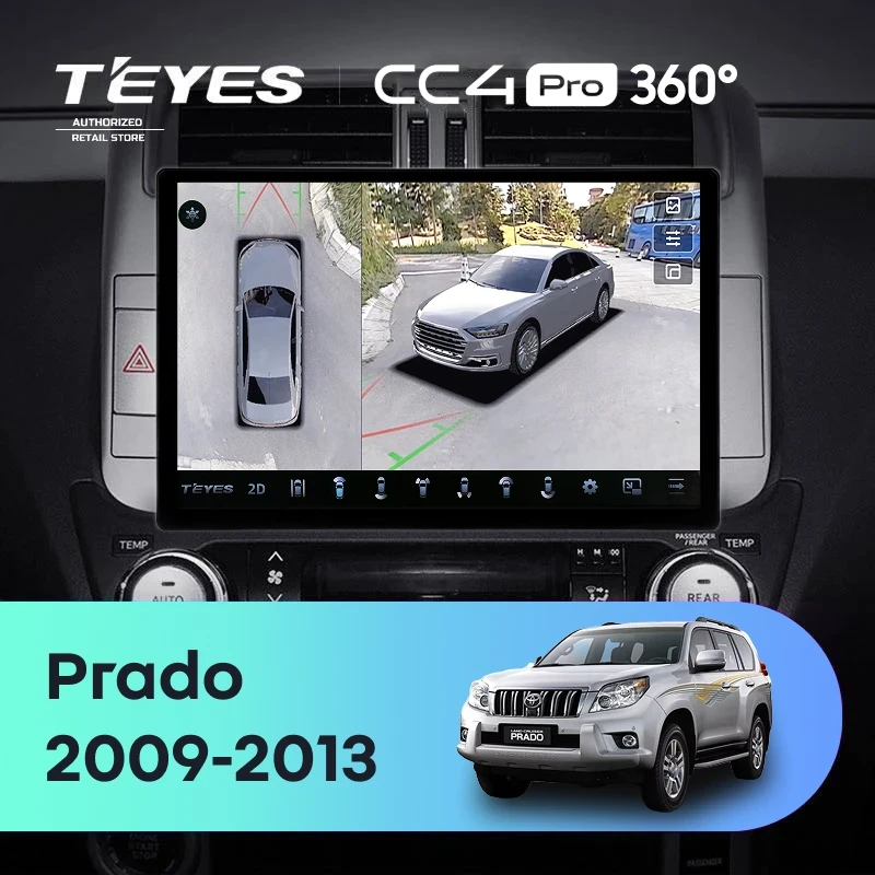 Штатная магнитола Teyes CC4 Pro 360 12/256 Toyota Land Cruiser Prado 150 (2009-2013) F1 Тип-A (13")