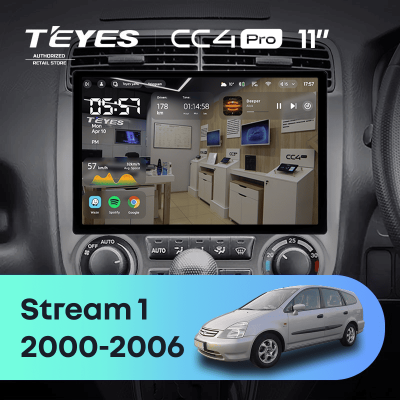 Штатная магнитола Teyes CC4 Pro 8/128 Honda Stream 1 (2000-2006) F2 (11")
