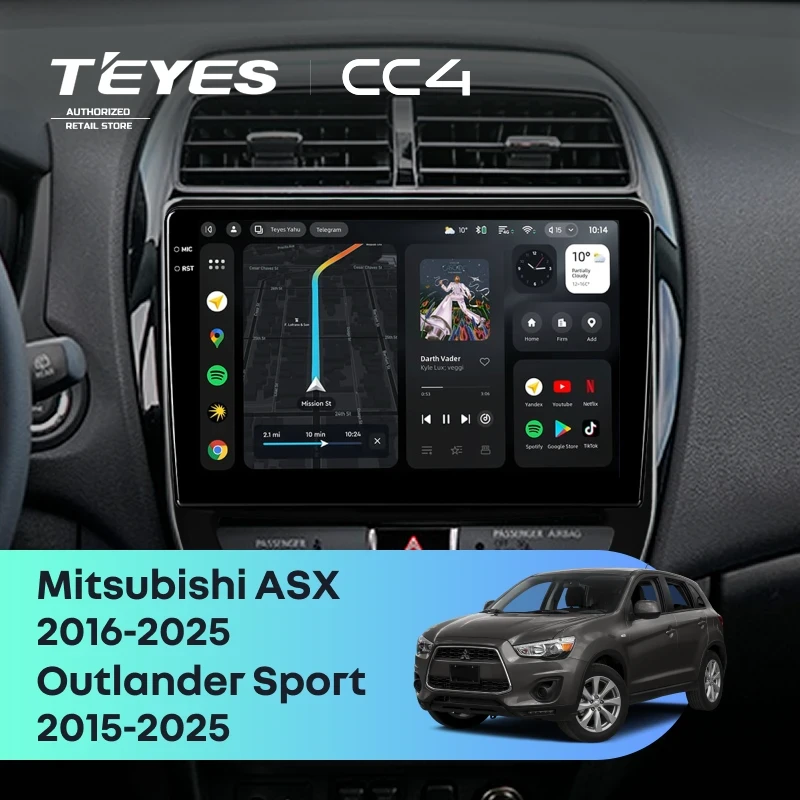 Штатная магнитола Teyes CC4 8/128 Mitsubishi Outlander Sport (2015-2026) F2