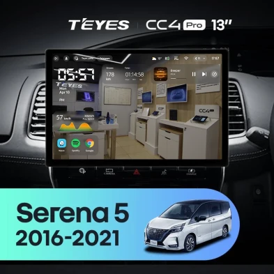 Штатная магнитола Teyes CC4 Pro 8/128 Nissan Serena 5 V C27 (2016-2021) F1 Правый руль (13")