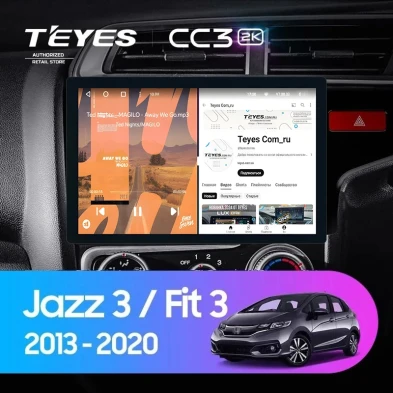 Штатная магнитола Teyes CC3 2K 4/32 Honda Fit 3 GP GK (2013-2020) Тип-A Правый руль (11")