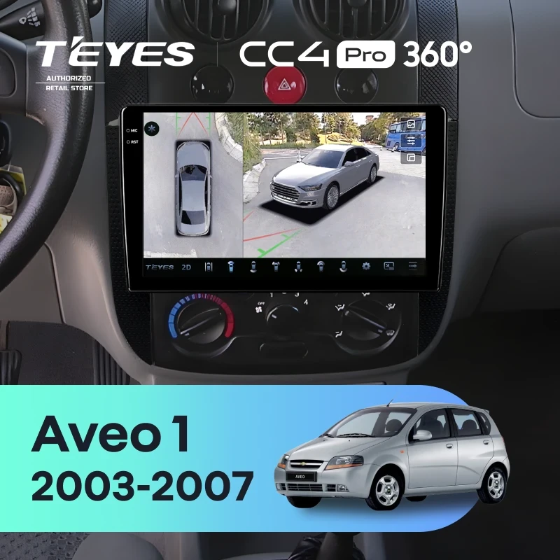 Штатная магнитола Teyes CC4 Pro 360 8/128 Chevrolet Aveo 1 T200 (2003-2007)