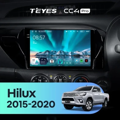 Штатная магнитола Teyes CC4 Pro 8/128 Toyota Hilux Pick Up AN120 (2015-2020) Правый руль