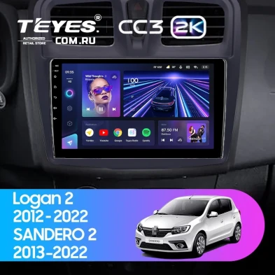Штатная магнитола Teyes CC3 2K 4/64 Renault Logan 2 (2012-2022) F1 (10")