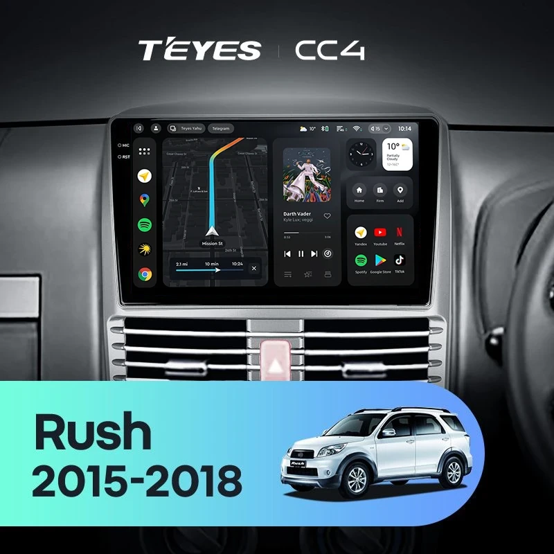 Штатная магнитола Teyes CC4 6/64 Toyota Rush (2015-2018) Правый руль