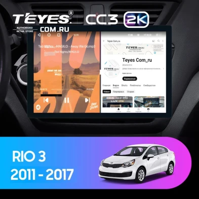 Штатная магнитола Teyes CC3 2K 4/64 Kia Rio 3 (2011-2017) (13")