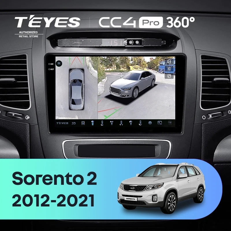 Штатная магнитола Teyes CC4 Pro 360 12/256 Kia Sorento 2 II XM (2012-2021) F2