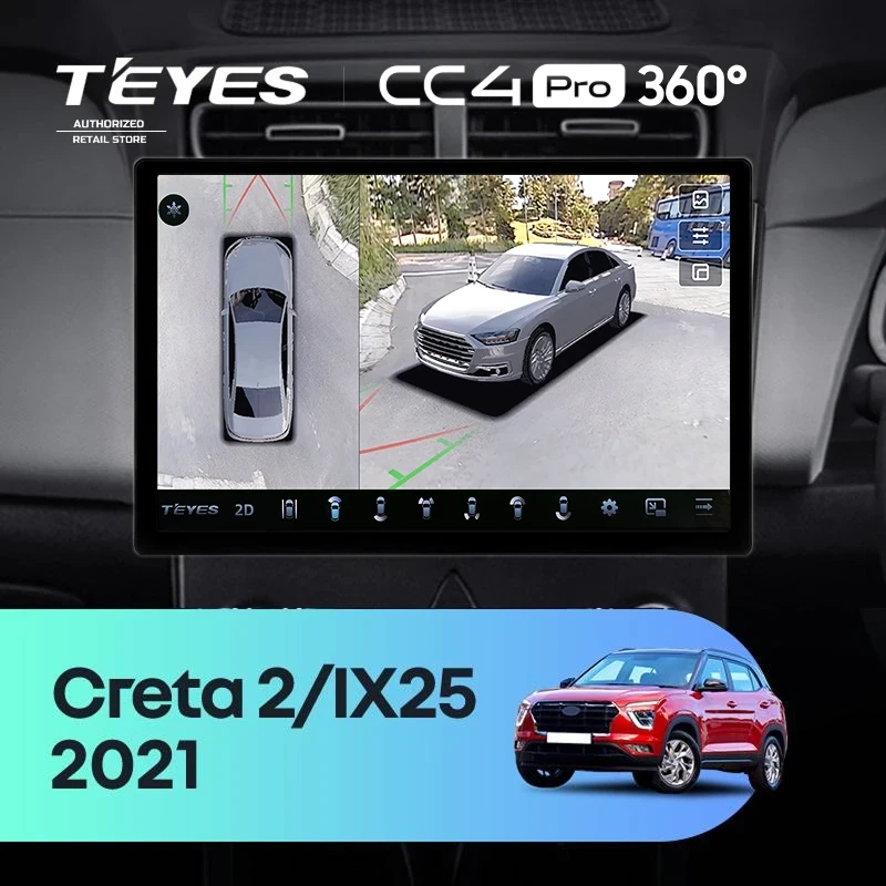 Штатная магнитола Teyes CC4 Pro 360 8/128 Hyundai Creta 2 (2021-2022) (глянец) F2 (13")