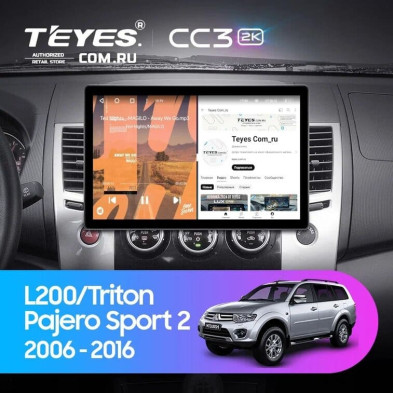 Штатная магнитола Teyes CC3 2K 4/64 Mitsubishi Pajero Sport 2 (2008-2016) (13")