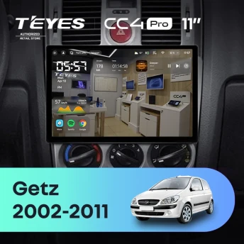 Штатная магнитола Teyes CC4 Pro 12/256 Hyundai Getz (2002-2011) F2 (11")