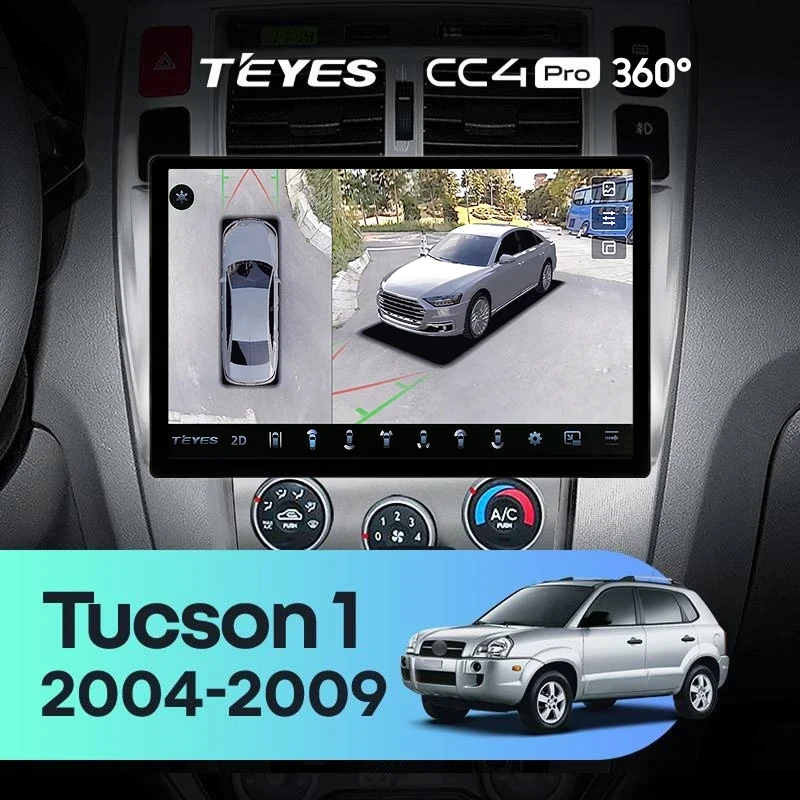 Штатная магнитола Teyes CC4 Pro 360 8/128 Hyundai Tucson 1 (2004-2009) F1 (11")