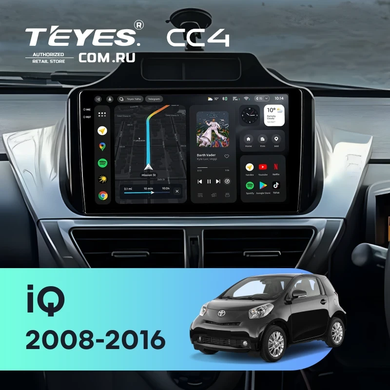 Штатная магнитола Teyes CC4 6/64 Toyota iQ (2008-2016)