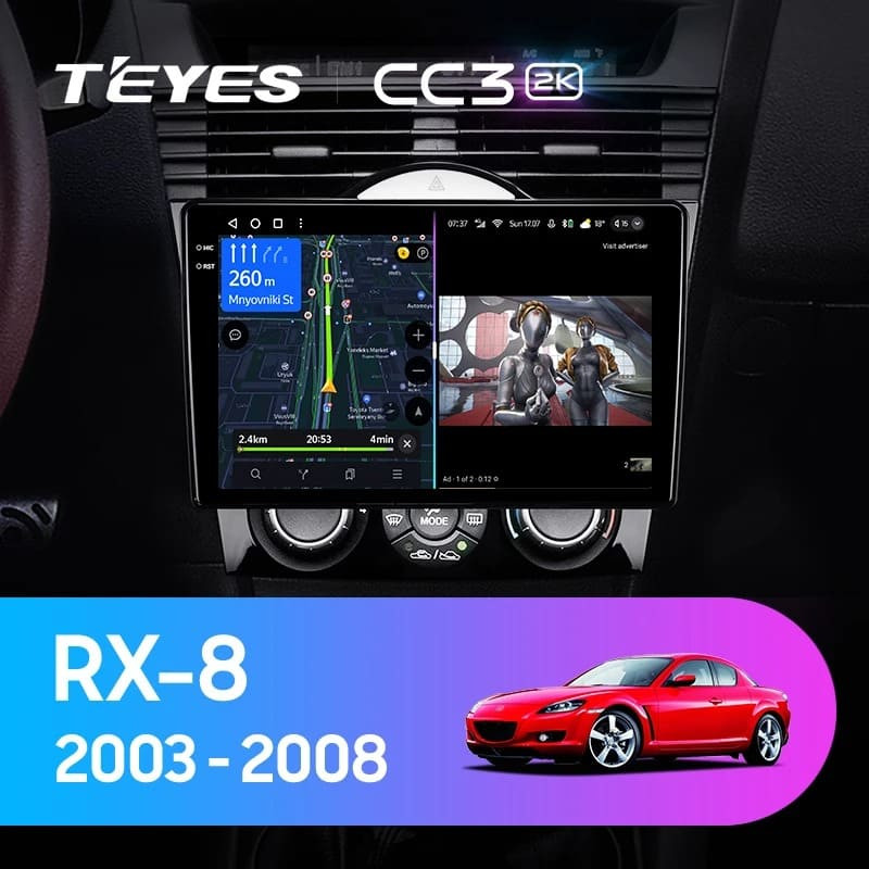 Штатная магнитола Teyes CC3 2K 4/32 Mazda RX-8 SE (2003-2008)