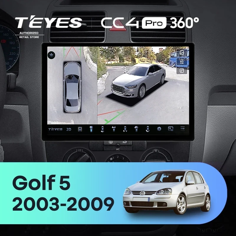 Штатная магнитола Teyes CC4 Pro 360 12/256 Volkswagen Golf 5 (2003-2009) F2 (11")