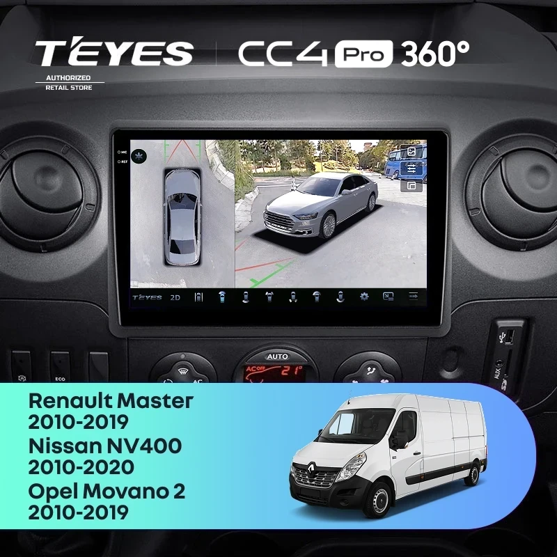 Штатная магнитола Teyes CC4 Pro 360 12/256 Renault Master (2010-2019) F1