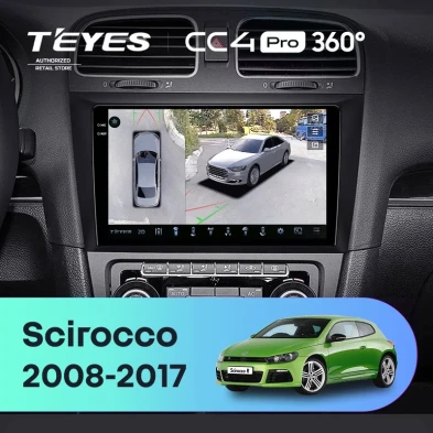 Штатная магнитола Teyes CC4 Pro 360 12/256 Volkswagen Scirocco (2008-2017)
