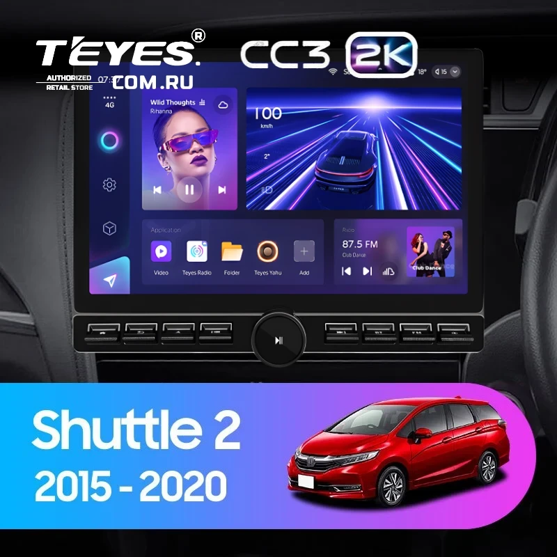 Штатная магнитола Teyes CC3 2K 6/128 Honda Shuttle 2 (2015-2020) Правый руль (13" с кнопками)