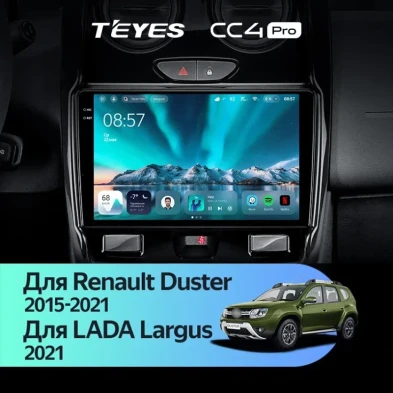 Штатная магнитола Teyes CC4 Pro 8/128 Lada Largus 2021+ F1