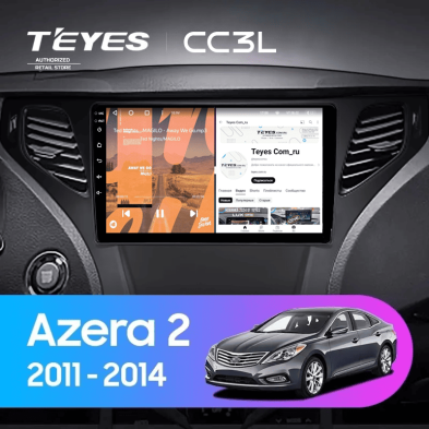 Штатная магнитола Teyes CC3L 4/64 Hyundai Azera 2 (2011-2014) F2