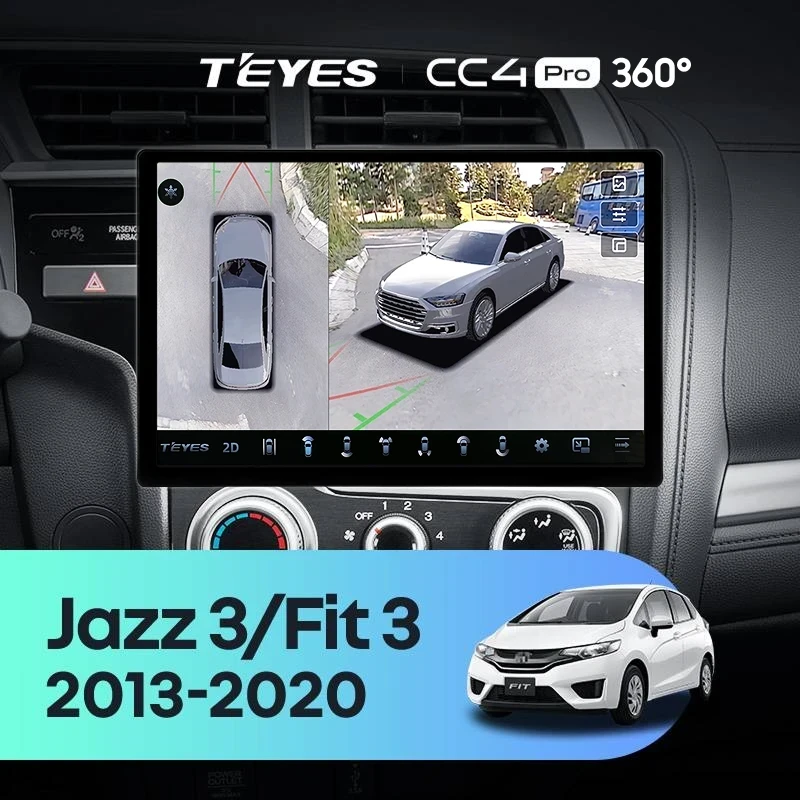 Штатная магнитола Teyes CC4 Pro 360 12/256 Honda Jazz 3 (2015-2020) Тип-B (13")
