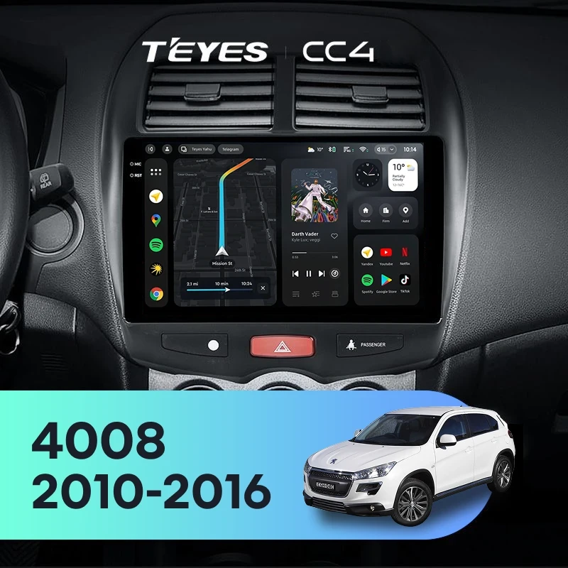 Штатная магнитола Teyes CC4 6/64 Peugeot 4008 (2010-2016) Тип-B
