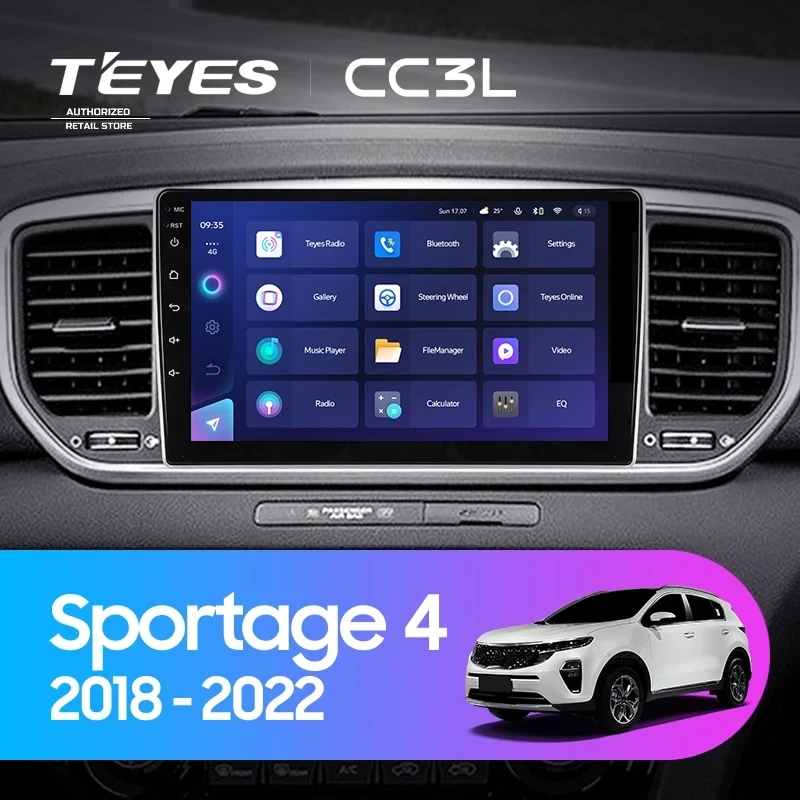 Штатная магнитола Teyes CC3L 4/32 Kia Sportage 4 QL (2018-2022) Тип-A