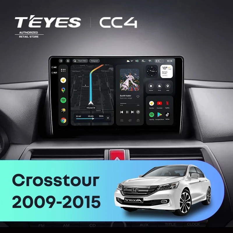 Штатная магнитола Teyes CC4 6/64 Honda Crosstour 1 TF (2009-2015)