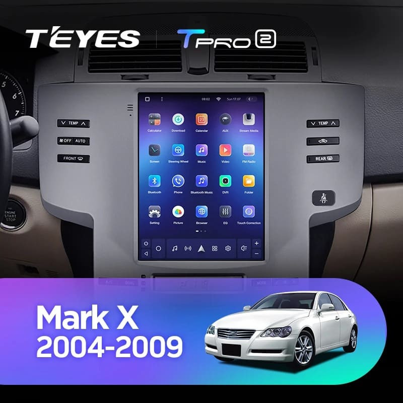 Штатная магнитола Tesla style Teyes TPRO 2 4/64 Toyota Mark X X120 1 (2004-2009)