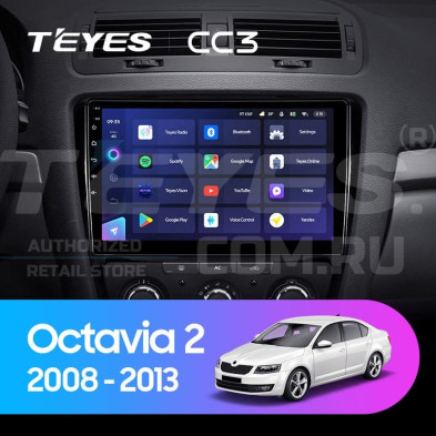 Штатная магнитола Teyes CC3 4/32 Skoda Octavia 2 A5 (2008-2013) (10 inch Universal)