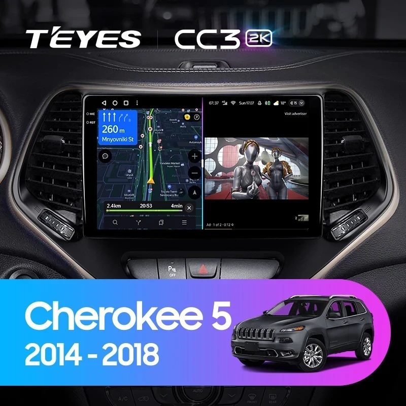 Штатная магнитола Teyes CC3 2K 4/32 Jeep Cherokee 5 KL (2014-2018)