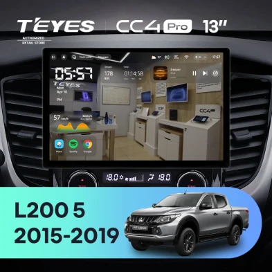 Штатная магнитола Teyes CC4 Pro 12/256 Mitsubishi L200 5 (2015-2019) климат контроль F2 (13")