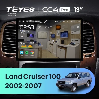 Штатная магнитола Teyes CC4 Pro 12/256 Toyota Land Cruiser LC 100 / LC 105 (2002-2007) Тип-A (13")